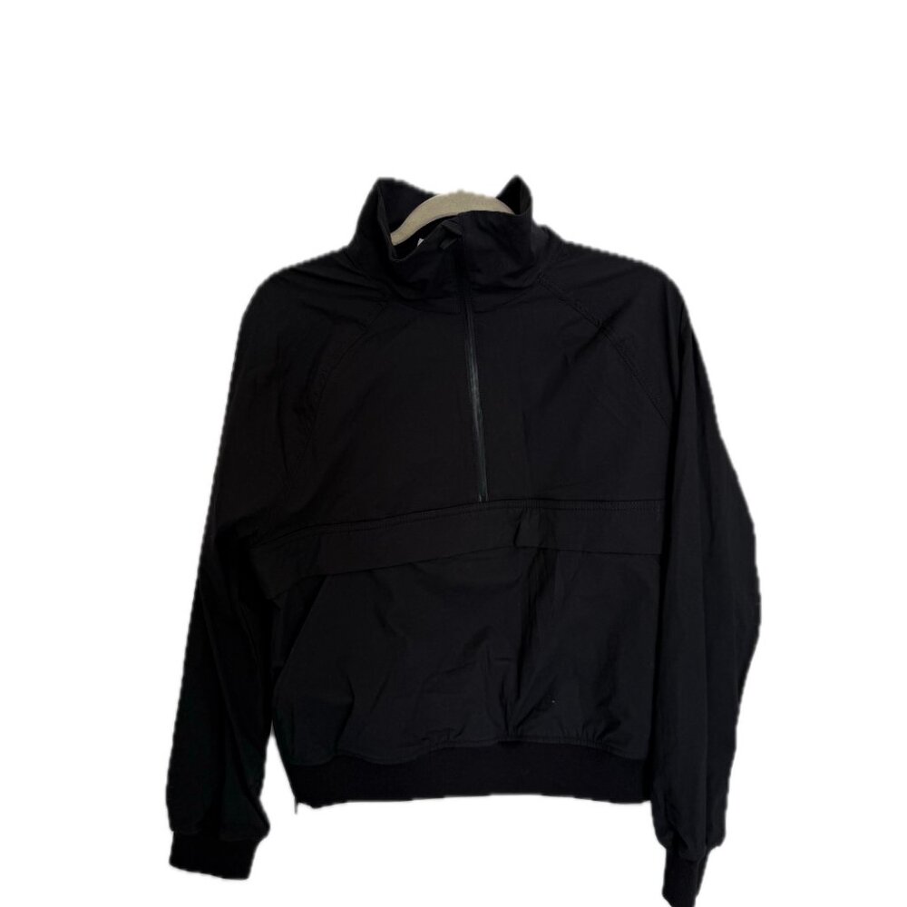 Banana Republic Black Windbreaker Jacket Half-Zip